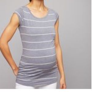 A Pea in the Pod Stripe Boat Neck Maternity Tee XS